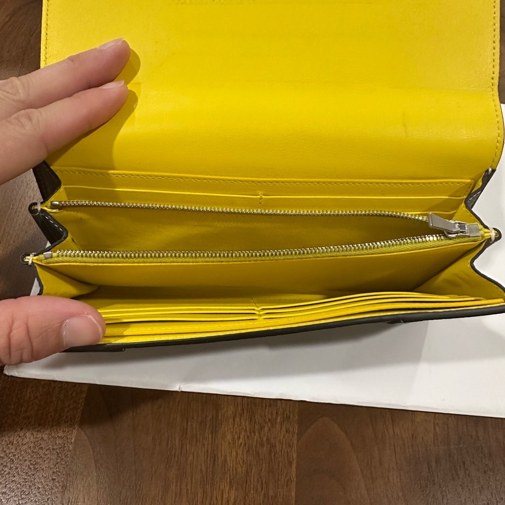 Celine Pebbled Leather Fold Wallet in Taupe Gray - Picture 9 of 12